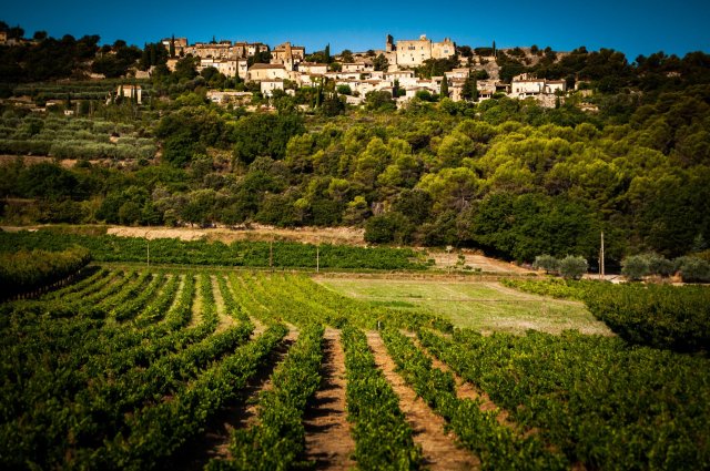 The hilltop village of Vaison La Romaine in Provence