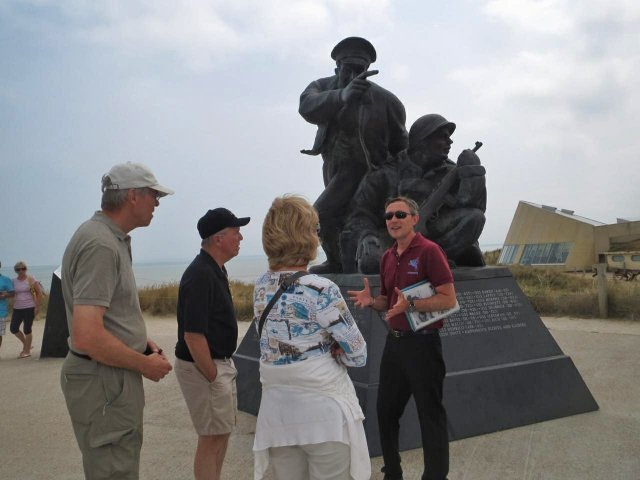 Christophe giving a tour at the Normandy beaches
