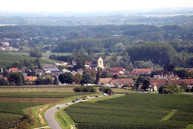 A view of Dizy village from Hautvillers in Champagne