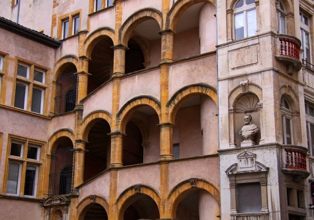 A traboule - a secret passageway in Lyon, France