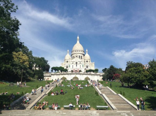 The steps leading up to the Sacre Coeur in Montmartre, Paris