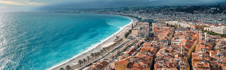 A view of Nice and the Mediterranean