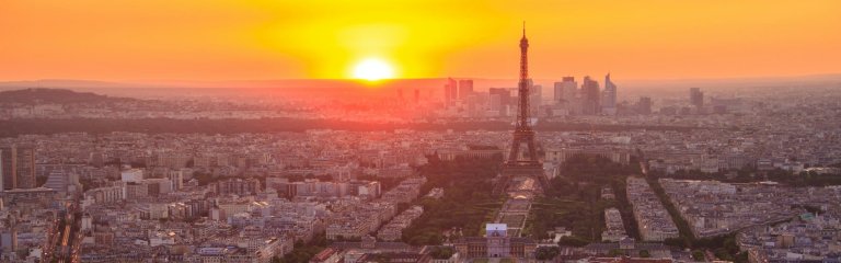 View of Paris at sunset